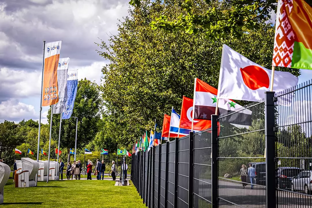 International flags on anniversary celebration day